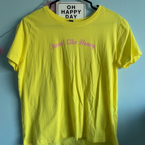 💕forever 21 sweet like honey yellow tshirt💕 - Picture 2 of 3